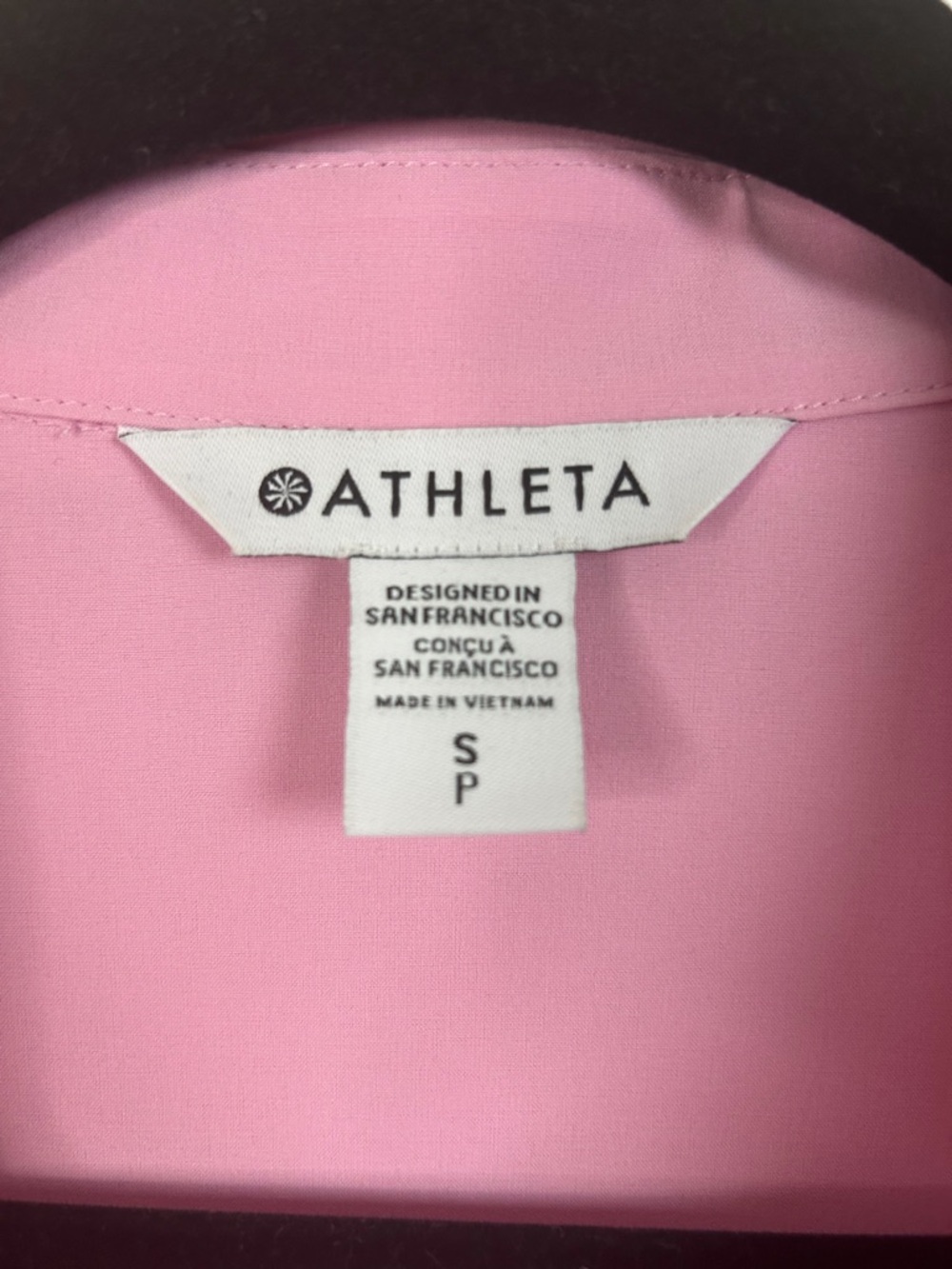 Athleta Urbanite Pink Shirt Dress Long Sleeve Midi Size Small Summer Athleisure - Picture 9 of 13